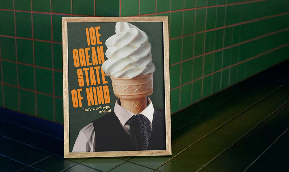 Publicidad de un puesto de helados